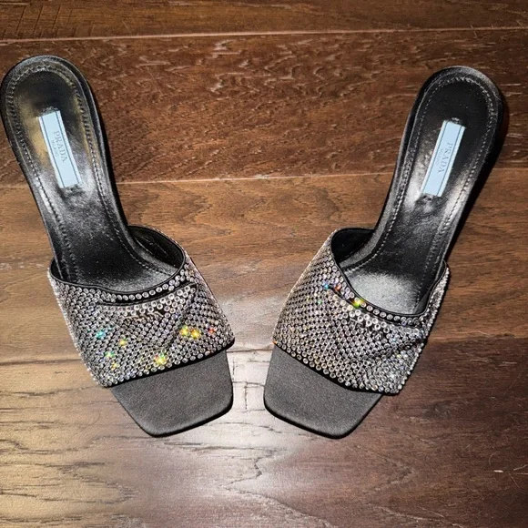 Prada Crystal Embellished open toed mules. - Picture 10 of 11